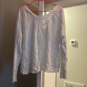 Anthropologie White Pullover with Criss Cross Back